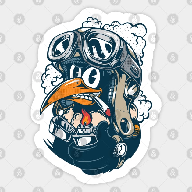 Smoking bird Sticker by Dandy18